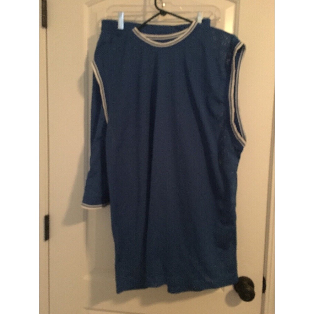 Vintage DELF Mesh Short Set Outfit Jersey & Shorts Size L Blue/White